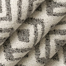 Load image into Gallery viewer, Heavy Duty Cream Charcoal Black Ethnic Geometric Upholstery Fabric