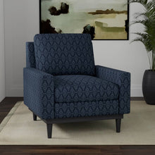 Load image into Gallery viewer, Heavy Duty Damask Diamond Navy Blue Upholstery Drapery Fabric