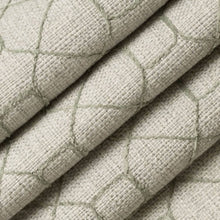Load image into Gallery viewer, Stain Resistant Seafoam Sage Green Geometric Upholstery Drapery Fabric