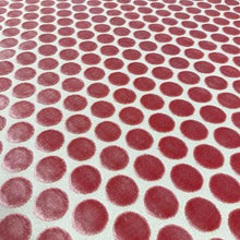 Load image into Gallery viewer, Pink Beige Dot Circle Geometric Cut Velvet Upholstery Fabric