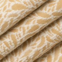 Load image into Gallery viewer, Heavy Duty Fade Resistant Mustard Yellow Cream Botanical Upholstery Fabric
