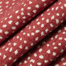 Load image into Gallery viewer, Red Coral Cream Small Cheetah Upholstery Fabric