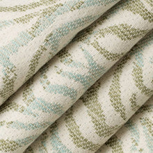Load image into Gallery viewer, Stain Resistant Green Aqua Blue Cream Abstract Animal Pattern Upholstery Drapery Fabric