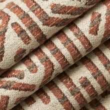 Load image into Gallery viewer, Heavy Duty Cream Rusty Brown Taupe Ethnic Geometric Upholstery Fabric