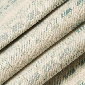 Stain Resistant Crypton Cream Teal Aqua Geometric Upholstery Drapery Fabric