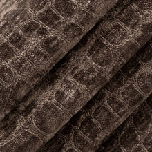 Load image into Gallery viewer, Heavy Duty Brown Alligator Reptile Chenille Animal Pattern Upholstery Fabric