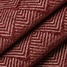 Load image into Gallery viewer, Rusty Red Cream Geometric Abstract Upholstery Fabric