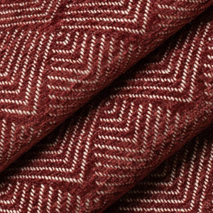 Rusty Red Cream Geometric Abstract Upholstery Fabric