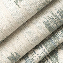 Load image into Gallery viewer, Stain Resistant Cream Beige Teal Blue Ikat Upholstery Drapery Fabric