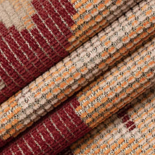 Load image into Gallery viewer, Taupe Red Mustard Yellow Cream Floral Chenille Upholstery Fabric
