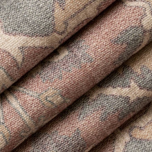 Load image into Gallery viewer, Heavy Duty Muted Red Brown Mustard Grey Ikat Ethnic Geometric Upholstery Fabric