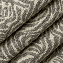 Load image into Gallery viewer, Heavy Duty Cream Grey Abstract Chenille Animal Pattern Upholstery Fabric