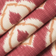 Load image into Gallery viewer, Rusty Red Mustard Gold Ivory Medallion Drapery Upholstery Fabric