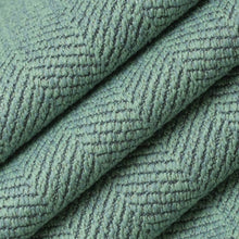 Load image into Gallery viewer, Stain Resistant Spring Green Grey Herringbone MCM Upholstery Drapery Fabric
