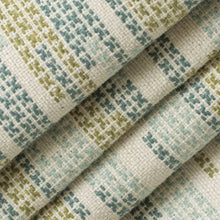 Load image into Gallery viewer, Stain Resistant Cream Teal Aqua Olive Green Abstract Upholstery Drapery Fabric