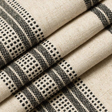 Load image into Gallery viewer, Oatmeal Beige Black Stripe Upholstery Fabric