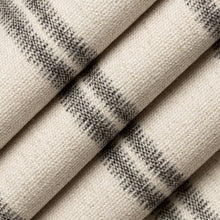 Load image into Gallery viewer, Heavy Duty Cream Charcoal Black Stripe Ethnic Geometric Upholstery Fabric