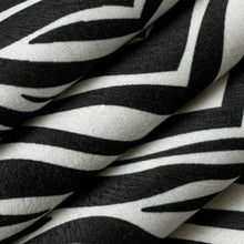 Load image into Gallery viewer, Heavy Duty Black Off White Tiger Microfiber Animal Pattern Upholstery Fabric