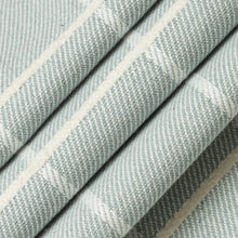 Load image into Gallery viewer, Stain Resistant Crypton Teal White Beige Check Upholstery Drapery Fabric