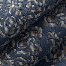 Load image into Gallery viewer, Heavy Duty Damask Medallion Navy Blue Upholstery Drapery Fabric