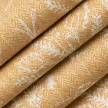 Load image into Gallery viewer, Heavy Duty Yellow Mustard Cream Botanical Upholstery Fabric