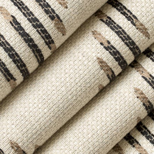 Load image into Gallery viewer, Heavy Duty Off White Charcoal Taupe Ethnic Geometric Upholstery Fabric