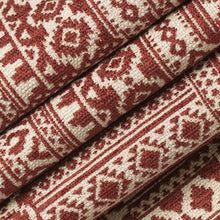 Load image into Gallery viewer, Rusty Red Cream Ethnic Tapestry Upholstery Fabric