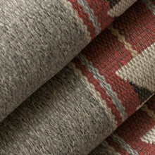 Load image into Gallery viewer, Heavy Duty Red Grey Black Southwestern Stripe Ethnic Geometric Upholstery Fabric