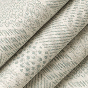 Stain Resistant Cream Teal Abstract Upholstery Drapery Fabric