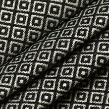 Load image into Gallery viewer, Black Off White Geometric Diamond Upholstery Fabric