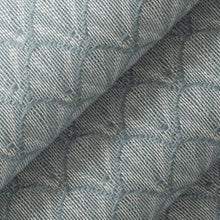 Load image into Gallery viewer, Heavy Duty Small Art Deco Fan Antique Teal Azure Upholstery Drapery Fabric