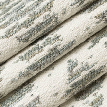 Load image into Gallery viewer, Stain Resistant Cream Grey Seafoam Green Blue Geometric Upholstery Drapery Fabric