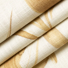 Load image into Gallery viewer, Cream Mustard Yellow Brown Floral Cotton Upholstery Fabric