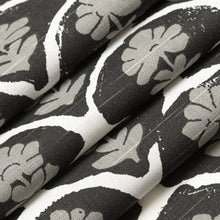 Load image into Gallery viewer, Black White Grey Floral Abstract Drapery Upholstery Fabric