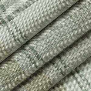 Stain Resistant Sage Green Olive Tartan Plaid Upholstery Drapery Fabric
