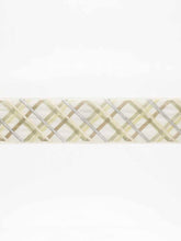 Load image into Gallery viewer, 3.25&quot; Wide Linen Viscose White Cream Beige Grey Geometric Embroidered Tape Trim