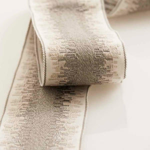 2" Wide Grey Beige Drapery Tape Trim