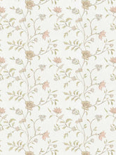 Load image into Gallery viewer, Cotton Linen Ivory Taupe Grey Roose Floral Drapery Fabric