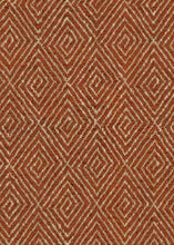 Load image into Gallery viewer, Rysty Red Beige Geometric Chenille Upholstery Fabric