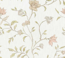 Load image into Gallery viewer, Cotton Linen Ivory Taupe Grey Roose Floral Drapery Fabric