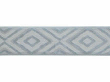 Load image into Gallery viewer, 3.25&quot; Wide Aqua Velvet Geometric Drapery Tape Trim