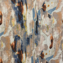 Load image into Gallery viewer, Linen Viscose Blush Cream Orange Grey Brown Yellow Abstract Upholstery Drapery Fabric