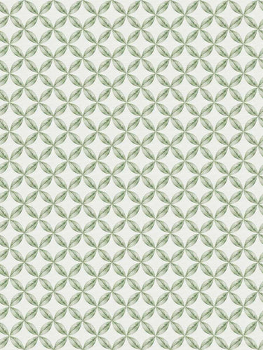 Cotton Cream Sage Green Geometric Drapery Fabric FB