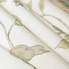 Load image into Gallery viewer, Cotton Linen Ivory Taupe Grey Roose Floral Drapery Fabric