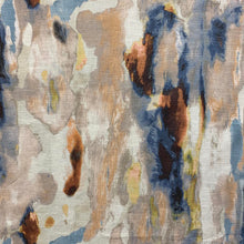 Load image into Gallery viewer, Linen Viscose Blush Cream Orange Grey Brown Yellow Abstract Upholstery Drapery Fabric