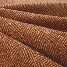 Load image into Gallery viewer, Rysty Red Beige Geometric Chenille Upholstery Fabric