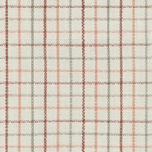 Load image into Gallery viewer, Cotton Coral Beige Pink Grey Plaid Check Upholstery Drapery Fabric FB
