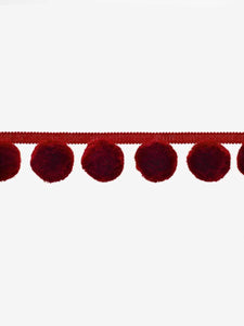 2.5" Burgundy Red Pom Pom Tape Trim