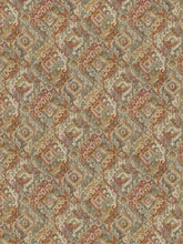 Load image into Gallery viewer, Beige Grey Red Mustard Gold Ikat Upholstery Fabric