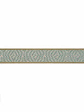 Load image into Gallery viewer, 2.25&quot; Seafoam Aqua Beige Geometric Drapery Tape Trim